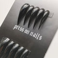 Luxury Press on Nails Medium Curved Stiletto Handmade Eagle Claw Unique Reusable ABS Material Fake Nails Dragon Cat Claw False Nails with Designs Black Glossy Glue on Nail Thick Acrylic Nail(S)