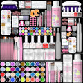 SAVILAND Acrylic Nail Kit with Drill: Professional Acrylic Nail Set for Beginners with Everything U V Light 3 Colors Gel Polish Decorations Nails Tools for Home Salon Use Christmas Gift Set