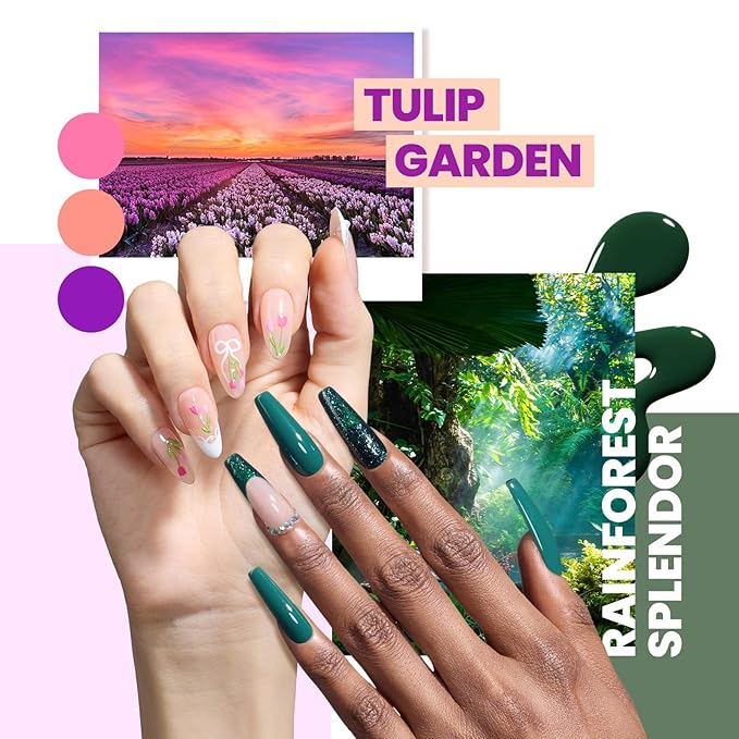 Beetles Gel Nail Polish Kit with U V Light 97Pcs Travel Holiday 45 Colors Gel Polish Set with Nail Stamp Nail Tips Base Top Coat All Season Starter Kit Gift for Women