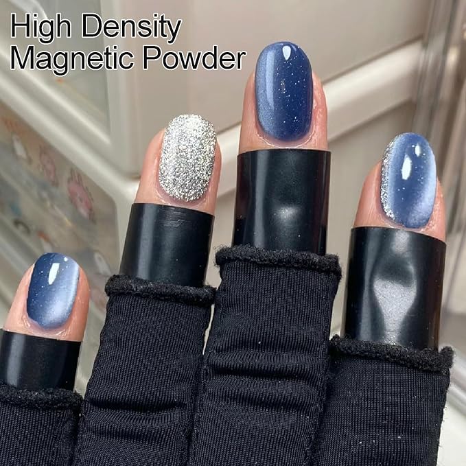 Planet Cat Eye Gel Nail Polish, Jelly Glass Cats Gel Polish with Magnet Stick, Ceramic Magnetic Cat Eyes Gel Crystal Sock Off Nail Art DIY at Home- Neptune Blue