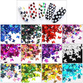 DIY 12pcs Color Set Nail Sequins Laser Butterfly Shape Glitter Flakes Manicure Art Decoration Accessories Tools LB-Butterfly
