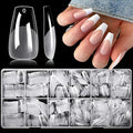 LoveOurHome 750pc Medium Coffin Nail Tips Clear Fake Nails Coffin Gel Nail Tips Full Cover Acrylic Nails Clear Press on Nail Medium False Fingernail for Gel Nail Extension,15 Sizes