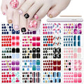 DANNEASY 20 Sheets Toe Nail Stickers Full Nail Wraps Self Adhesive Toenail Polish Strips Toes Nail Stickers Toenail Stickers Polish Manicure Sticker with Nail File, Cuticle Stick