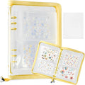 Nail Sticker Book Nail Art Organizer Display 40 Slots Sticker Storage Organizer Binder Empty Stickers Holder DIY Design Tools (yellow)