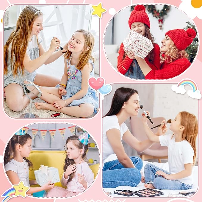 Extra Small Press on Nails for Little Girls, Thrilez Mini Fake Nails Kids Stick On Nail Tips Short Cute Acrylic Nails for Girls 7-10 Gifts
