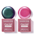 Dashing Diva One Gel Magnetic Polish Duo - Watermelon - Red & Green - Rouge & Villainous - 3-in-1 Base Coat, Nail Color & Top Coat - Magnetic Gel Nail Polish Set
