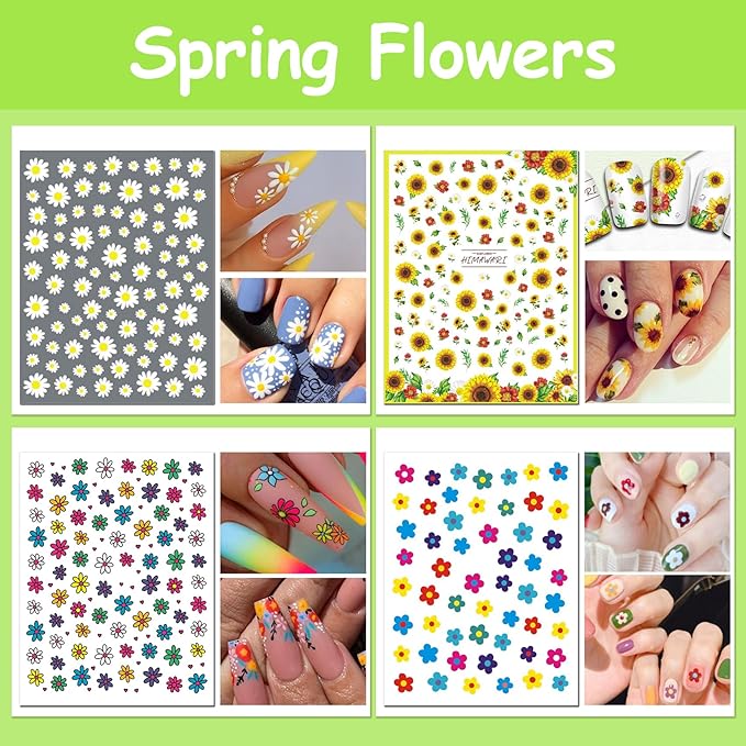 TailaiMei 24 Sheets Holiday Nail Stickers, Halloween, Christmas, Fall, Valentine Mixed All Seasons Variety Pack for Year-Round Seasonal Nail Art Decorations, Self-Adhesive Design Nail Decals