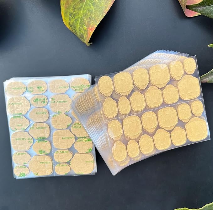 480 Pcs Press on Jelly Glue Tabs Transparent Strong Sticky Double Sided Nail Adhesive Waterproof Breathable Large Size 20 Sheets Nail Glue Stickers (#2-Large Size)