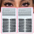 Lash Clusters with Spikes, 80D+80D Left Right Eyelash Clusters Extensions Individual D Curl Fluffy Wispy False Eyelashes DlY Manga Lashes Extension (12-22mm, Left Right Lash Clusters)