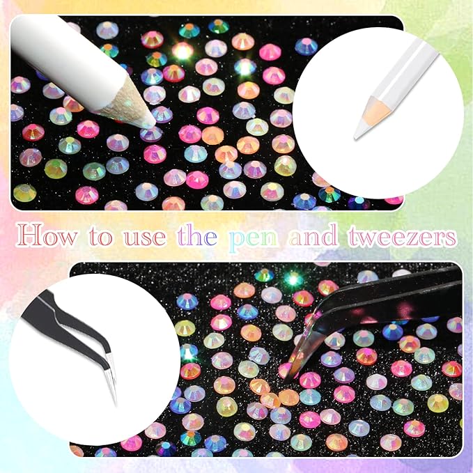 RODAKY 18000Pcs Resin Jelly Rhinestones for Nail Art 3mm Flat-Back Rainbow Gems Crystal Gemstone with AB Coating Colorful Bedazzling Crystals for DIY Nail Design Clothing Shoes