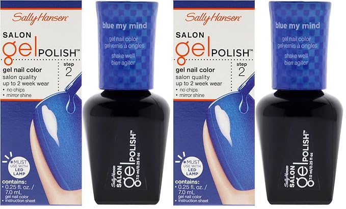 Sally Hansen Salon Pro Gel Nail Polish Lacquer, Blue My Mind, 0.24 Fl. Oz. (Pack of 2)