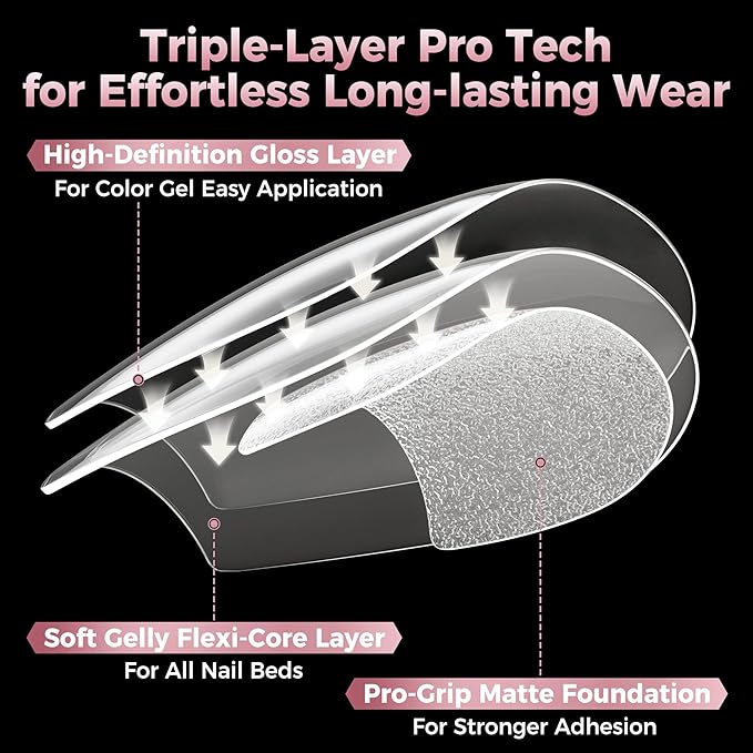 Short Coffin Fake Nails, 240pcs Soft Gel Pre-Filed Acrylic Short Ballerina Nail Tips, Half Matte Full Cover Clear Press on Flase Nail Tips for Nail Extension Home DIY 12 Sizes Gelly Tips