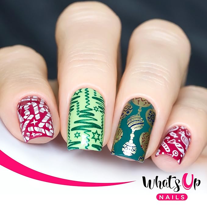 Whats Up Nails - B003 Sweater Weather Stamping Plate for Christmas Winter Nail Art Design