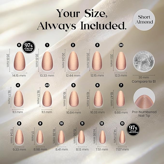 Beetles Motion Glow Nail Tips, Cat Eye Short Almond Nail Tips Set, Full Cover Fake Nail Tips Soft Nail Gel Extensions for Nail Art, 160PCS 16 Sizes, Salon Quality Look DIY Manicure Luster Glow