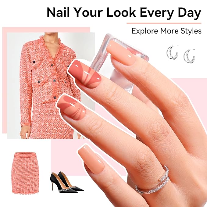 6 Colors Nail Polish Set, Neutral Nude Beige Dusty Pink Fingernail Polishes All Seasons, Opaque, Rapid Dry Natural Nail Art Manicure Salon DIY at Home for Women