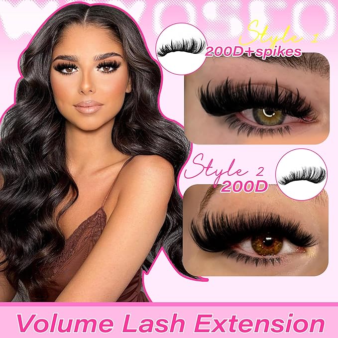 wiwoseo Bottom Lash Clusters with spikes Lash Clusters Kit Volume Lash Spikes Cluster Eyelash Extensions 200D Eyelash Clusters Fluffy Mink Lashes Clusters with Bond and Seal Lash Glue for Beginners