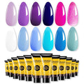BURANO Poly Nail Gel Set, 12 Colors Nail Poly Nails Extension Gel Kit for Beginner Professional Salon Using Home DIY 15g (kit01, 15g)