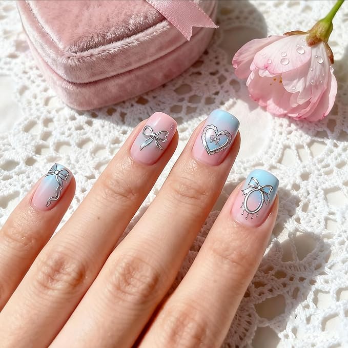 PH PandaHall 120 Patterns Dreamy Pillows Nail Stamping Plates 3pcs Heart Bow Collars Nail Art Templates Lace Ribbon Nails Art Design with Stamper and Scrapers for Women Manicures Salon DIY Printing