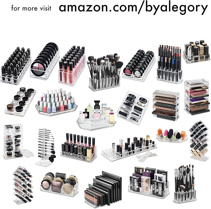 BY ALEGORY Acrylic Nail Art Tool Organizer Storage for Storing Pro Beauty Finger Nailcare Art Kit Tools Makeup Display Case Refillable Container Holder Organization (2)
