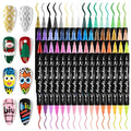 EBANKU 48 Colors Nail Art Pens Set, 3D Christmas Nail Art Makers Pens Quick-Drying Nail Art Polish Acrylic Paint Nail Point Graffiti Dotting Liner Pen No Squeeze Needed