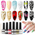 MIZHSE Poke Gel Nail Polish Set, with Professional Poke Foundation Gel, Multifunctional Drawing Painting Nails Art Design Classic Colors Lace Letter Wave Flower Manicure DIY Home Gift for Women