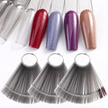 150 Pcs Nail Swatch Sticks with Ring, Transparent Black Ballerina Nail Art Tips, Long Coffin False Nail Sample Sticks, Polish Gel Display Practice Tools Nail Supplies for Home or Salon Use