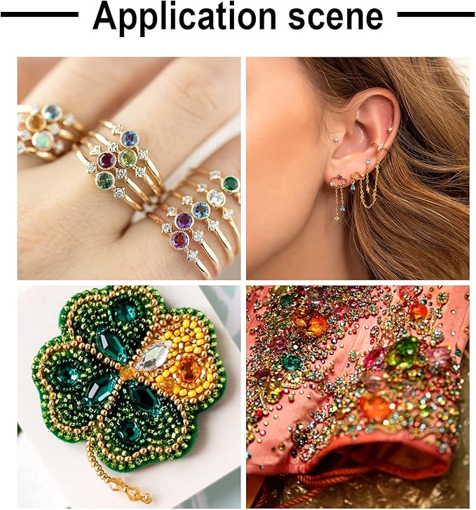 Craftdady 80Pcs Cubic Zirconia Faceted Rhinestone Cabochons 2.5/3/4/5mm Pointed Back Crystal Diamante Gems Mixed Colors for Clothes Shoes Nails Decoration Jewelry Making