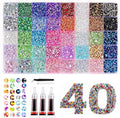 2026 New Resin Jelly Rhinestones Bedazzling Kit: 40,000Pcs 3mm Flatback Gems with Glue for DIY Crafts, Nail Art, Face Makeup, Tumblers, Shoes, Clothing Decoration (40,000 Pcs)