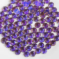 Beadsland 288pcs Flat Back Crystal Rhinestones Round Gems for Nail Art and Craft Glue Fix, Aurora Purple, SS30, 6.3-6.5mm