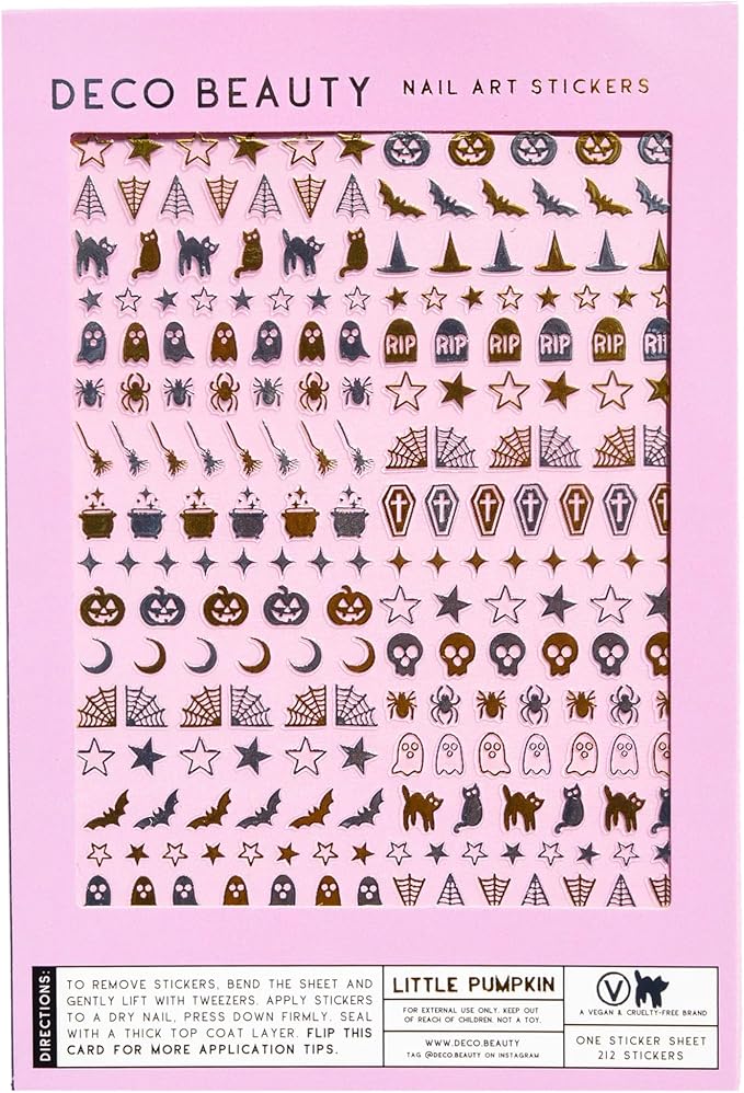 Deco Beauty Little Pumpkin-Super Thin & Easy-to-Apply Nail Art with The Cutest Designs-Durable & Long-Lasting Nail Art Stickers and Decals for Women, for DIY at-Home Manicures & Salon-Quality Nails