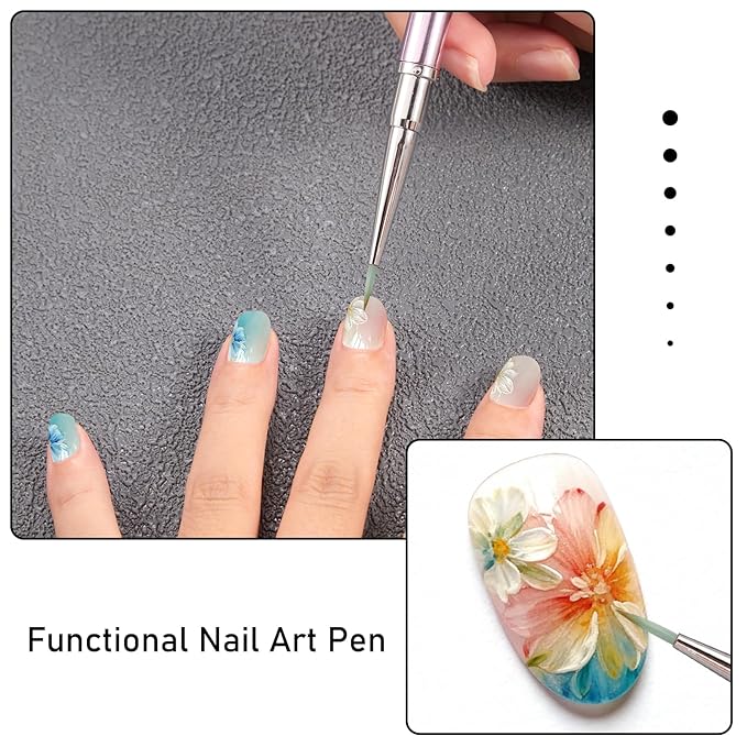 DANNEASY Nail Brush for Drawing Petals and Butterflies, Watercolor Paint Brushes for Oil Painting, Flower Nail Art Brush Design Tools Acrylic Manicure Brushes