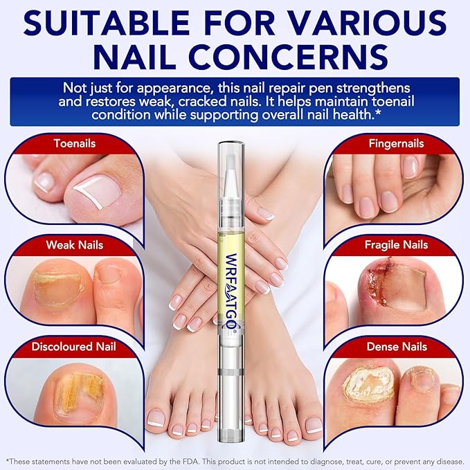 Toenail Treatment Extra Strength, Nail Repair Pen, Nail Treatment for Damaged, Discolored & Thickened Nails, Nail Repair, Restore Healthy Nail Appearance