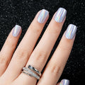 Press on Nails Short, Jofay Fashion Soft Gel Fake Nails, Rainbow Laser Purple Press on Nails, Reusable & Natural Acrylic False Nails, Stick on Nails for Women Girls Gift, Glue on Nails Kit 32 Pcs