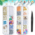 2 Boxes Summer Beach Nail Art Rhinestones Accessories Ocean Theme Shell Starfish Conch Nail Studs Sea Series Nail Art Rivets Charms Supplies for Nail Art Designs DIY Manicure Decoration（5-6）