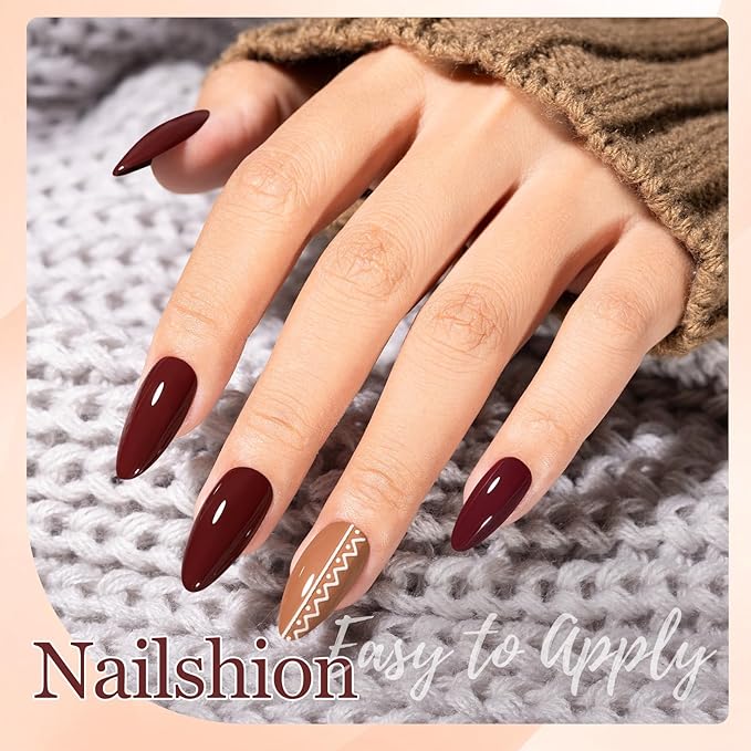 Chocolate Brown Nail Polish, 2 Colors Mocha Mousse Nail Polish Duo Non-Gel, Opaque, Fast Drying, Rich in Castor Oil, Streak Free & Long Lasting Glossy Nail Art
