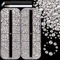 Resin Rhinestones for Crafting, 2 Boxes Silver Flatback Crystals for Bedazzling Crafts DIY Nail Art Deco, Non Hotfix Bulk Gems for Tumbler Shoes Clothing Fabric Face Makeup
