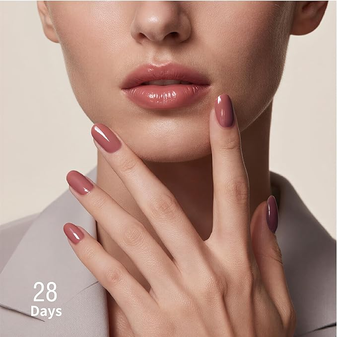 Color Rubber Base Builder Gel, 15ml, Rosybrown, Sheer Nail Gel, 3-in-1 Soak Off Nail Strengthener UV/LED needed B12.
