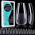 Medium Coffin Nail Tips, 552pcs Pre-Shape Fake Nails Half Matte Full Cover Acrylic Gel Nail Tips Clear Medium Coffin Press On Nails Home DIY Extension 12 Sizes