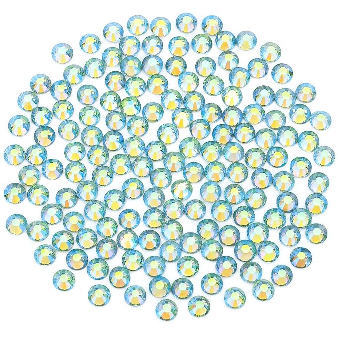 Light Green AB Rhinestones Crystals Rhinestone for Crafts Nail Glass Flatback Nail Gems for Nails Art Makeup Bags Shoes Decoration DIY(SS6, 1440pcs, Light Green AB)