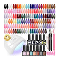 PHOENIXY 51 Pcs Gel Nail Polish Kit with U V Light, 40 Pcs Gel Polish with 5 Pcs Base Top Coat Manicure Starter Nail Polish Set Gifts for Women ST9016