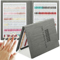 180 Magnetic Nail Color Book,Leather Magnetic Color Display Book with 192 Magnetic Tips & 1-180 Number Labels,Perfect for Nail Polish Nails Art Design(Grey)