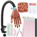 Rolybag Practice Hand for Acrylic Nails, Magnetic Nail Practice Hands, Mannequin Hand for Nails Kit for Beginners, Movable Flexible Fake Hand with 200PCS Nail Tips, Brush, File and Clipper