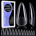 Medium Stiletto Nail Tips, 552Pcs Soft Gel Full Cover Nail Tips for Soak off Nail Extensions, Acrylic Gel Kit False Press on for Salons and DIY Art at Home, 12 Sizes