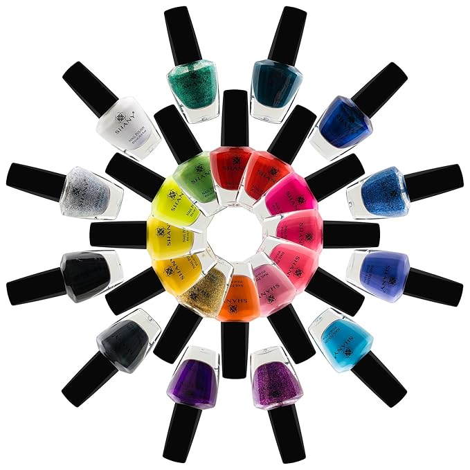 SHANY Cosmopolitan DIY Nail Polish set - Nail Lacquer Quick Dry, Full Size, Vibrant, Colorful, Trendy, Glitter, Glossy, Metallic, Matte Nail Art Nail Shades - 24 Colors Nail Polish Bulk