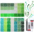 qiiipi 2 Big Boxes Green Resin Pearls and Rhinestones w B7000 Glue for Bedazzling Crafting Flatback Stones Gems Diamonds Half Pearls Bedazzler Kit for Nails Eyes Face Makeup Tumblers Bottles Crafts﻿