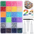 24000Pcs 24 Colors Resin Jelly Rhinestones for Bedazzling, Multicolor 3mm Flatback Gems for Diamond Art 3Pcs Jewelry Glue for Bedazzled Nail Art Makeup Crafting Book Shoes