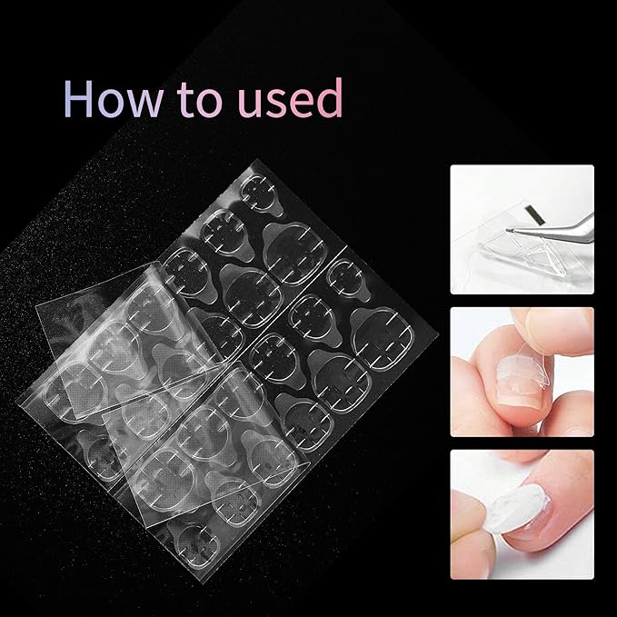 NOVAL 1200 PCS (50 Sheets) Nail Adhesive Tabs Nails Sticky Tabs Waterproof Breathable False Nail Tips Sticky Tab Super Sticky False Nail Glue Sticker for Press Nail Art