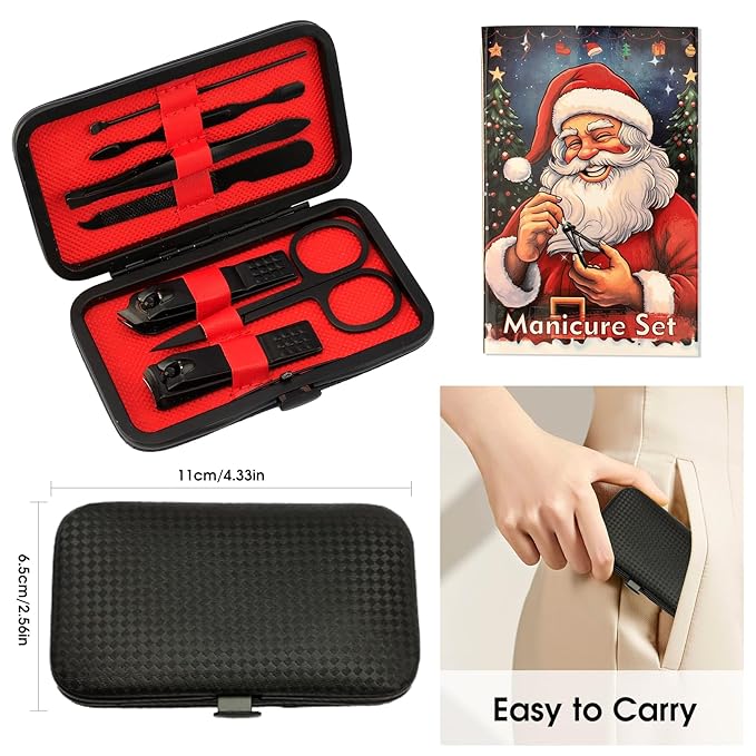 Manicure Set Manicure Kit for Men Black Nail Clipper Set Gifts for Men Valentine's Day Teens Gifts Women Easter Basket Stuffers for Teens