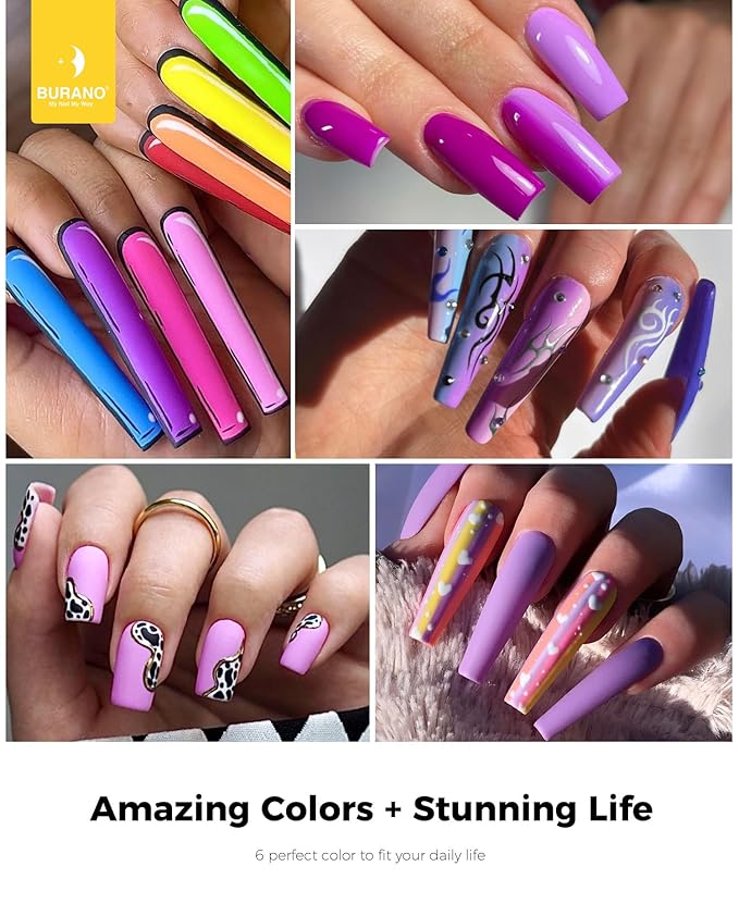 BURANO Poly Nail Gel Set, 12 Colors Nail Poly Nails Extension Gel Kit for Beginner Professional Salon Using Home DIY 15g (kit01, 15g)