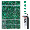 Jade Green Crystal Resin Rhinestones w B7000 Glue for Bedazzling Crafting 2mm-6mm Flatback Stones Diamonds Crystals Gems Bedazzler Kit for Nails Face Eyes Makeup Tumblers Bottles Crafts Shoes